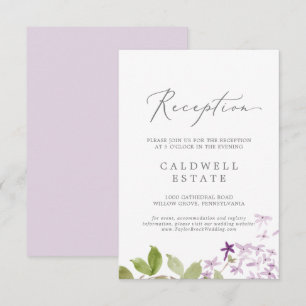 Tarjeta de inserción de recepción de bodas líacas 