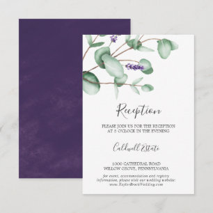 Tarjeta de inserción de recepción de lavanda y euc