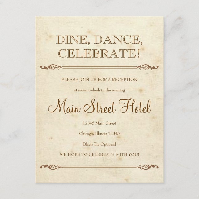 Tarjeta de inserción de recepción de storybook (Anverso)