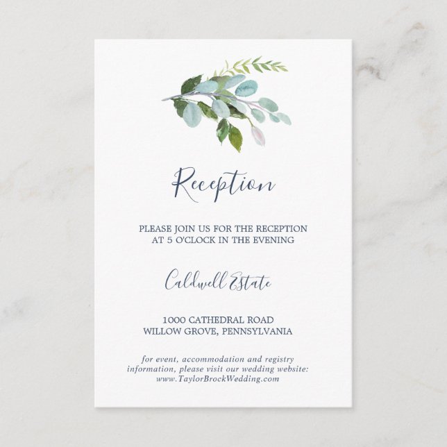 Tarjeta de inserción de recepción de verano con ve (Anverso)