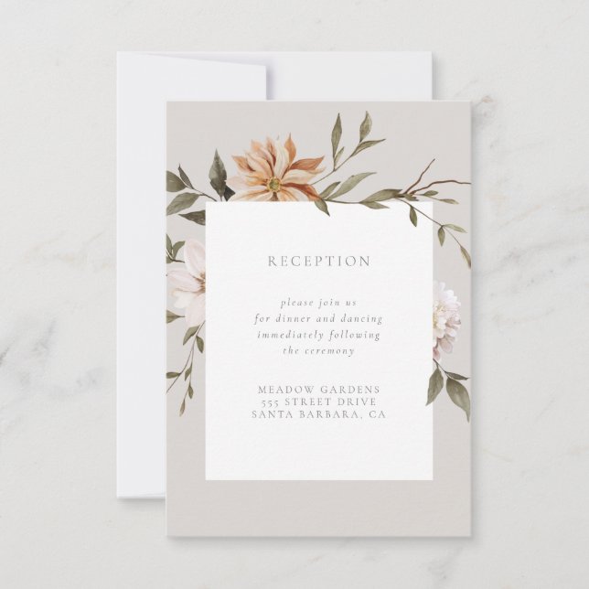 Tarjeta de inserción de recepción de Wild Florals (Anverso)