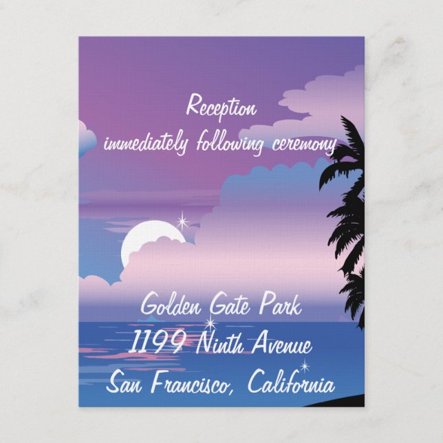 Tarjeta de inserción de recepción nocturna tropica (Anverso)