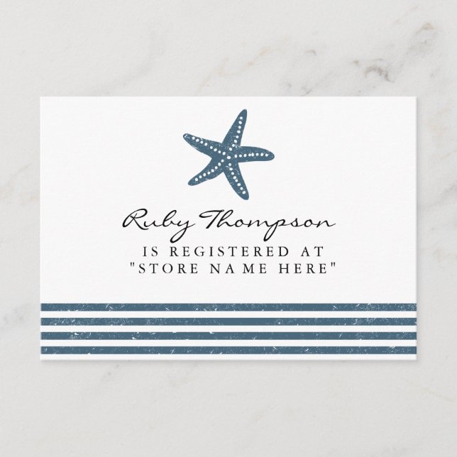 Tarjeta de inserción de registro de Baby Shower ná (Anverso)