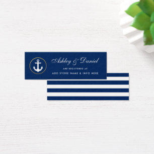 Tarjeta de inserción de registro de boda de rayas