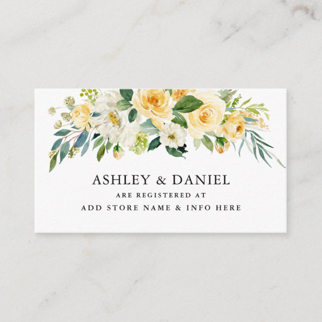 Tarjeta de inserción de registro de Boda floral am (Anverso)