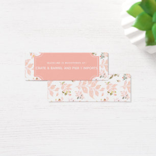 Tarjeta de inserción de registro de ducha de novia