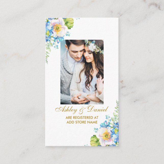 Tarjeta de inserción de registro de fotos floral a (Anverso)