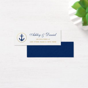 Tarjeta de inserción de registro de oro azul náuti