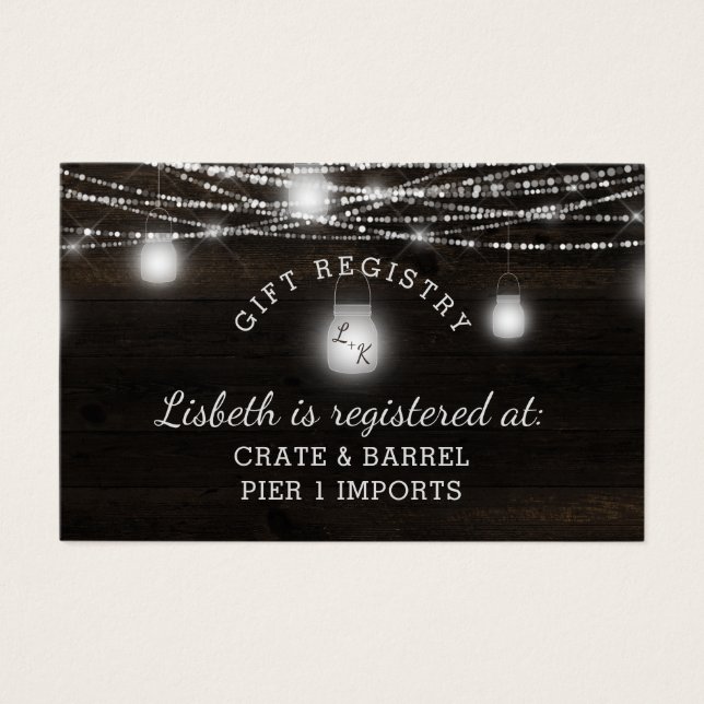 Tarjeta de inserción de registro de regalo de duch (Anverso)