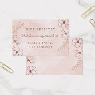 Tarjeta de inserción de registro de regalo de duch
