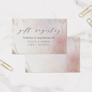 Tarjeta de inserción de registro de regalo rosa de