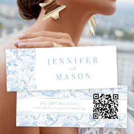 Tarjeta de inserción de registro QR del boda de po