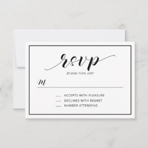Tarjeta de inserción de RSVP de tipografía moderna