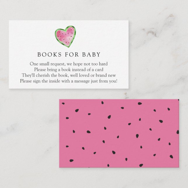 Tarjeta de inserción de sandía Books para el bebé (Anverso / Reverso)