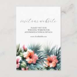 Tarjeta de inserción de sitio web de Boda azul y r