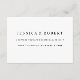 Tarjeta de inserción de sitio web de Boda blanco y