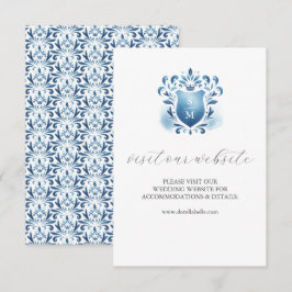 Tarjeta de inserción de sitio web de Boda monogram