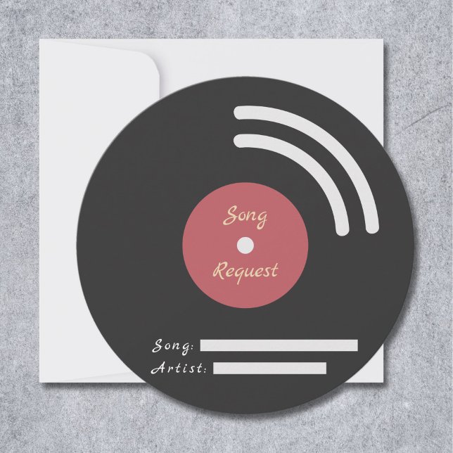 Tarjeta de inserción de solicitud de canción de Bo (Vinyl Record Wedding Song Request Insert Card )