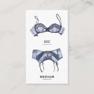 Tarjeta de inserción de tamaño de lencería de novi