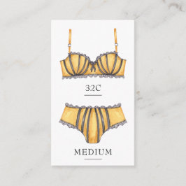 Tarjeta de inserción de tamaño de lingerie amarill