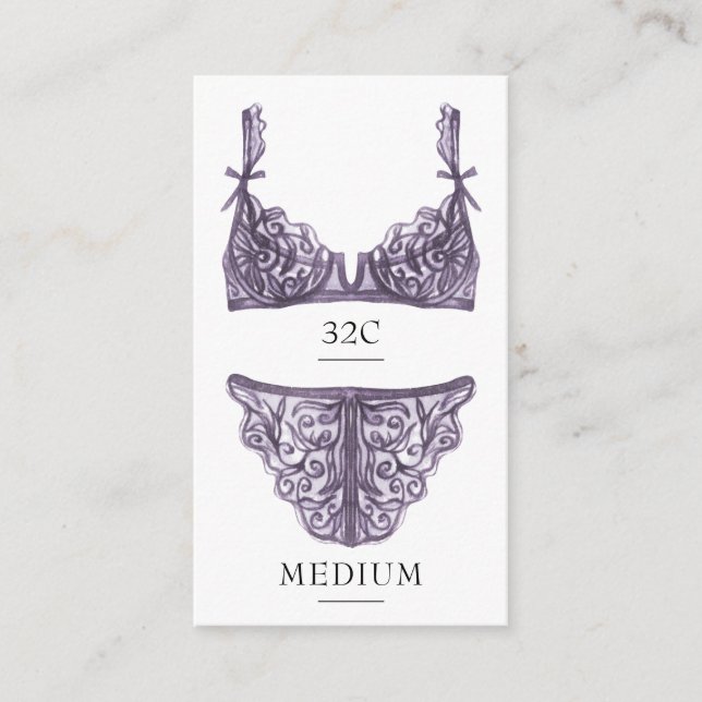 Tarjeta de inserción de tamaño Purple Lingerie Siz (Anverso)
