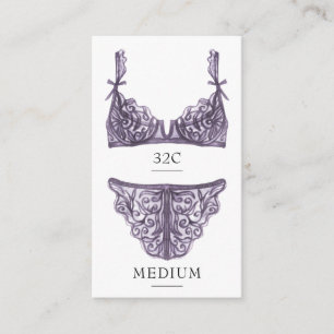 Tarjeta de inserción de tamaño Purple Lingerie Siz