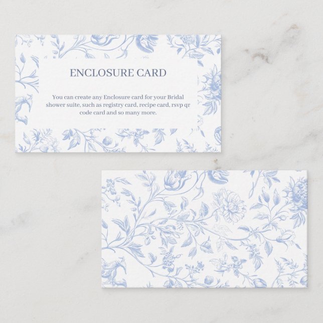 Tarjeta de inserción de toile | Ducha Bridal Elega (Anverso / Reverso)