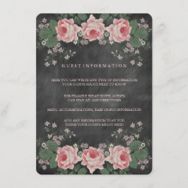 TARJETA DE INSERCIÓN DEL BODA DEL CHALKBOARD FLORA