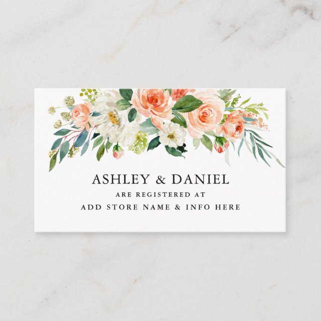 Tarjeta de inserción del registro del Boda floral  (Anverso)