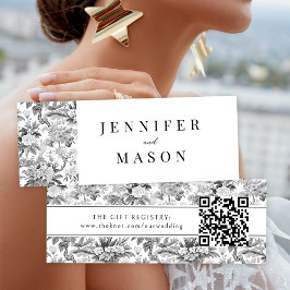 Tarjeta de inserción del registro QR del boda de f