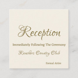Tarjeta de inserción elegante para recepción de bo