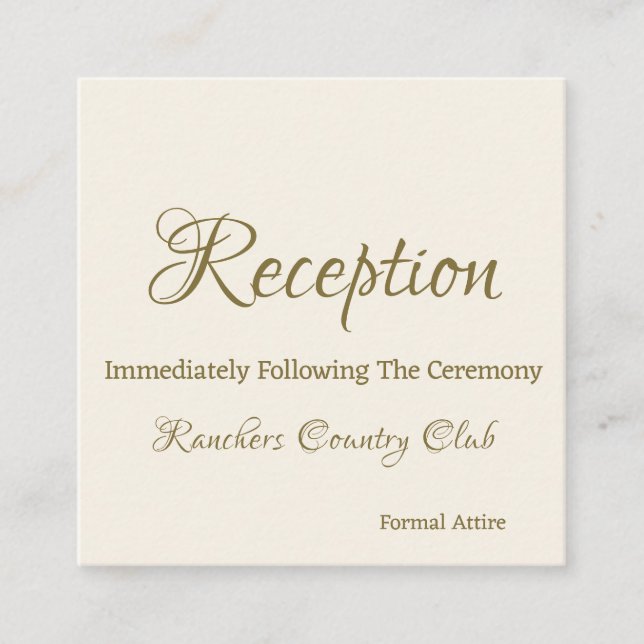 Tarjeta de inserción elegante para recepción de bo (Anverso)