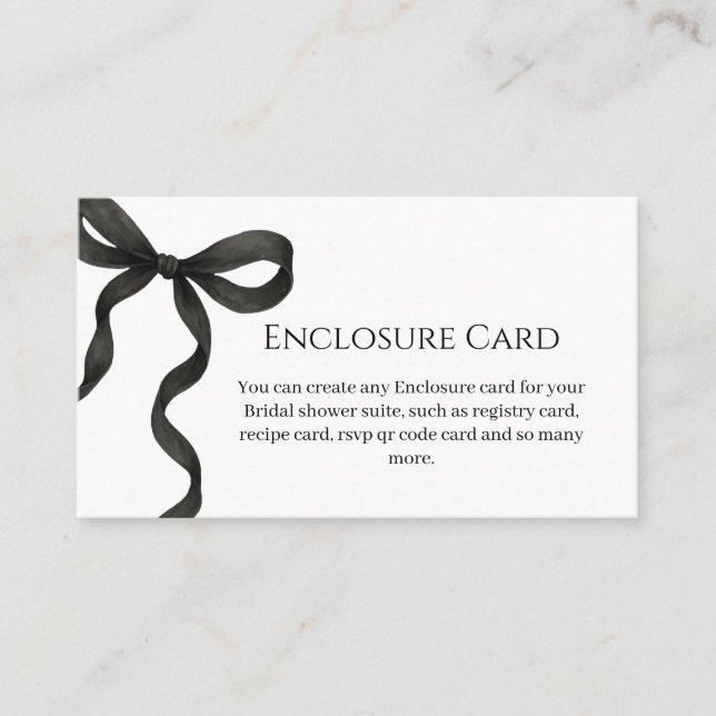 Tarjeta de inserción en blanco y negro | Ducha nup (Anverso)