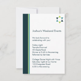 Tarjeta de inserción Mitzvah del bar de la estrell