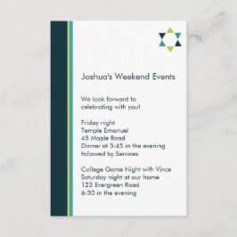 Tarjeta de inserción para Bar Mitzvah de Estrella