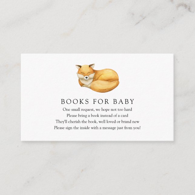 Tarjeta de inserción para bebés de Fox Books (Anverso)