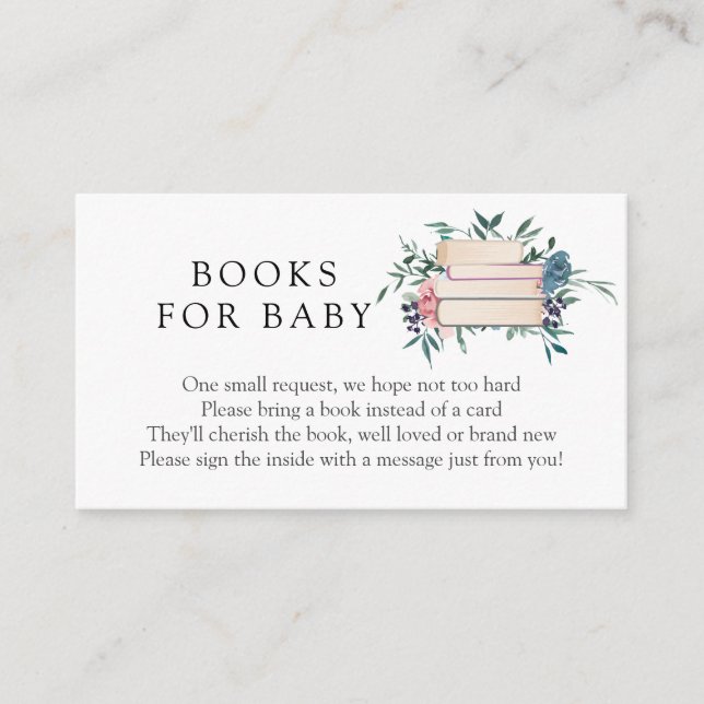 Tarjeta de inserción para bebés de libros florales (Anverso)