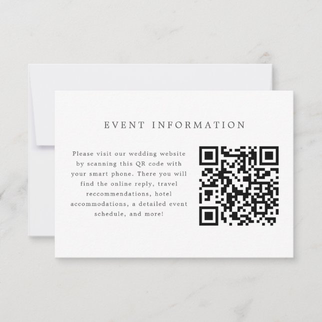 Tarjeta de inserción para la invitación a la boda  (Anverso)