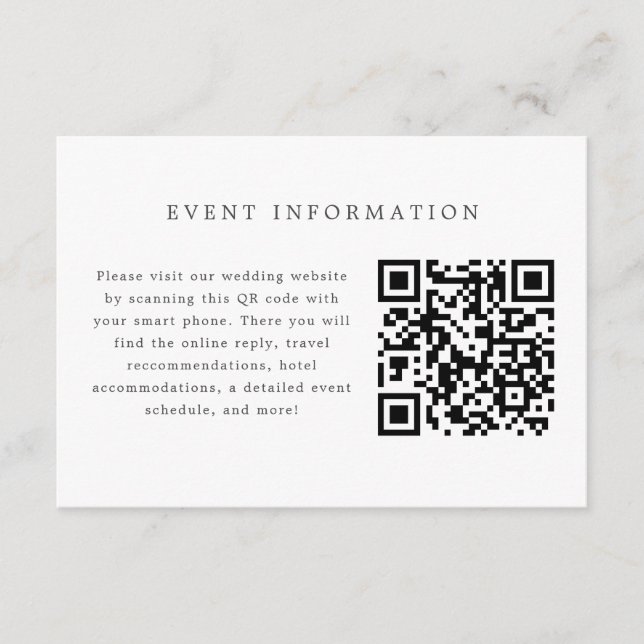 Tarjeta de inserción para la invitación a la boda  (Anverso)