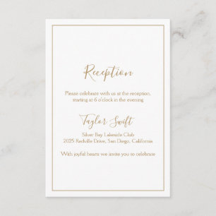 Tarjeta de inserción para recepción de oro minimal