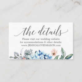 Tarjeta de inserción para sitio web de boda Navy B