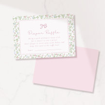 Tarjeta de inserción para sorteo de pañales rosado
