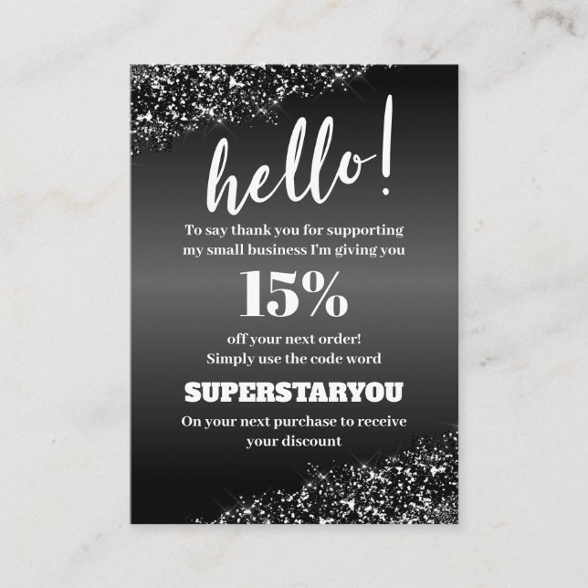 Tarjeta de inserción profesional en blanco negro (Anverso)