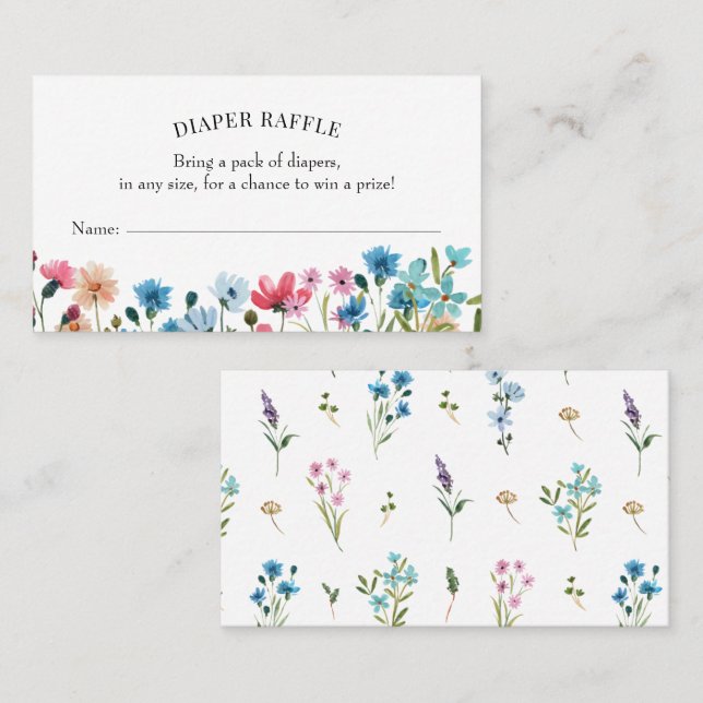 Tarjeta de inserción Raffle Diaper de Flor Silvest (Anverso / Reverso)