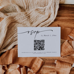Tarjeta de inserción RSVP de código QR simple y el