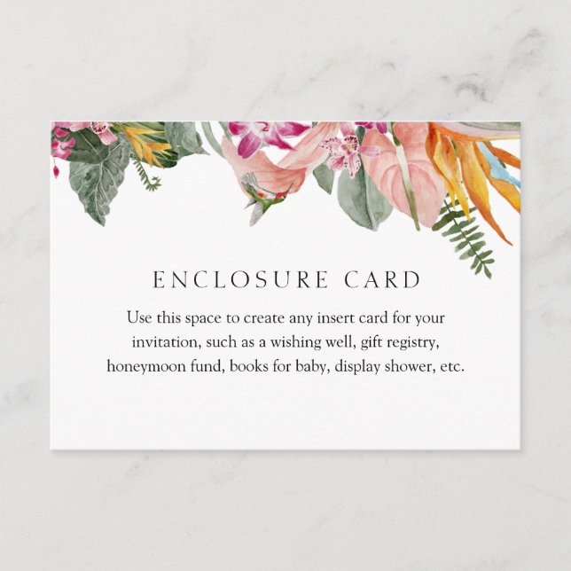 Tarjeta de inserción tropical (Anverso)