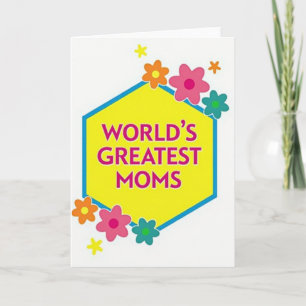 Tarjeta de insignia del día de las madres floral