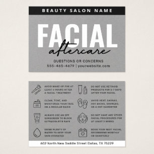 Tarjeta de instrucción de postcuidado facial premi
