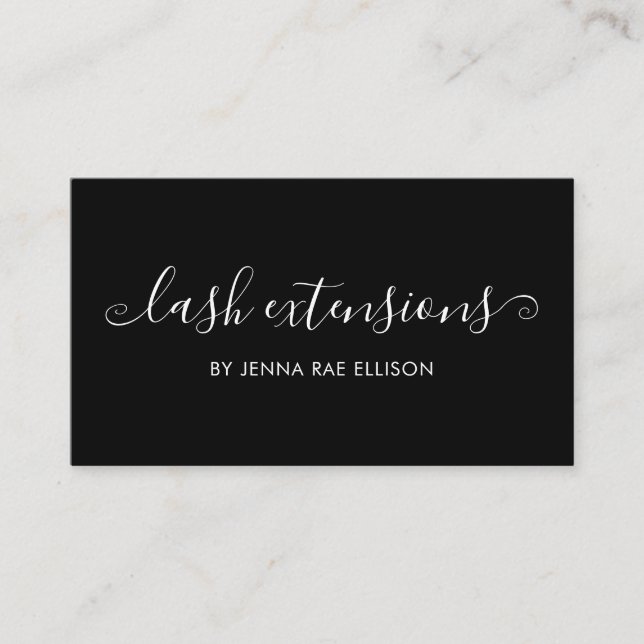 Tarjeta de instrucción elegante de Moda Lash (Anverso)