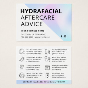 Tarjeta de instrucción holográfica hidraFacial pos